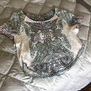 Free People Knit Short-Sleeve Sweater